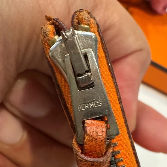 Authentic Hermes Orange Card Holder - Picture 9 of 16